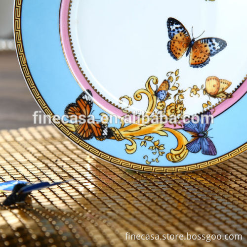 7.5 Inches Luxury Fine Bone China Vintage Bulk China Plates of Song of Joy